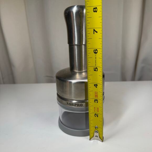 Norpro Stainless Steel Hand Food Chopper Rotating Blade Mini Mincer w/ Container - Picture 2 of 9